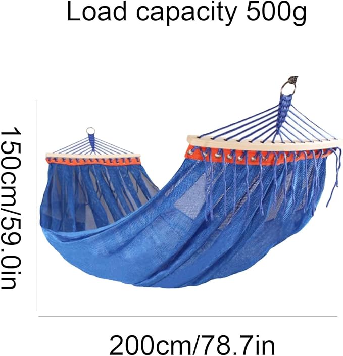 Nylon Rope Hammock Outdoor Camping Multifunctional Easy to Store Strong and Easy to Install Hammock(Green)