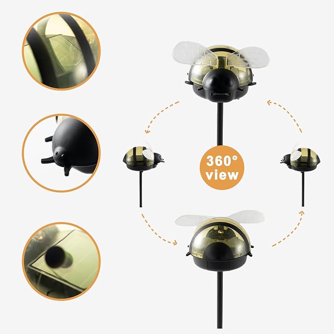 Rezpuao Solar Lights for Outside 3 Pack Solar Garden Bee Stakes Outdoor Lights for Yard Patio Decor