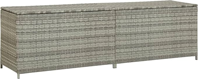 BaraSh Patio Storage Box Deck Storage Box Outdoor Storage Cabinet Waterproof Storage Containers Storage Outdoor Poly Rattan 78.7"x19.6"x23.6" Gray