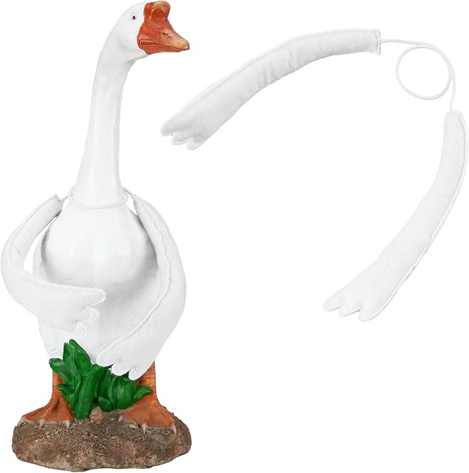 Gemscream Goose Arms for 23''-28" Porch Goose, Poseable White Wire Wings | Adjustable Arm Wings, Fits Lawn Geese Costume Accessories, Festival Porch Patio Yard Decor Accessory, Easy Bend Pose
