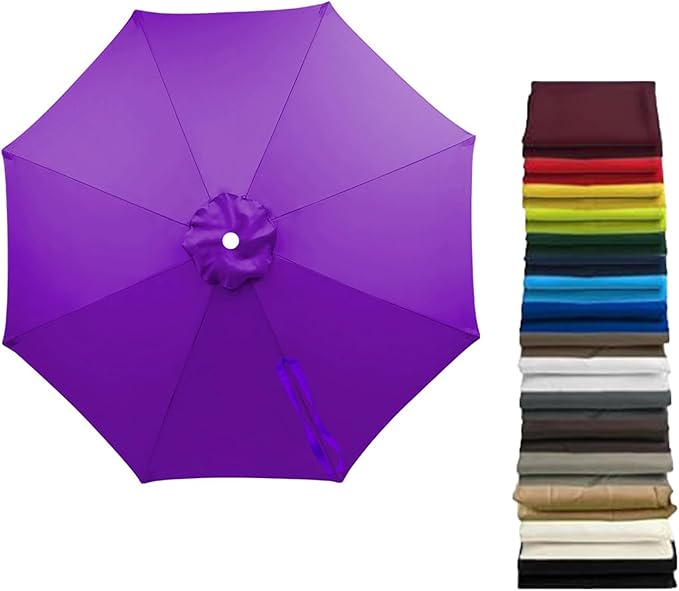 11ft Umbrella Replacement Canopy, Patio 8 Ribs Sun Umberlla Cover UV 50+ Protection Waterproof Cantilever for Garden, Backyard, Pool