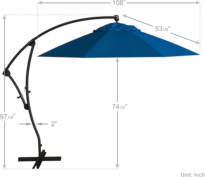 California Umbrella 9-Foot Offset Cantilever Patio Umbrella Infinite Tilt