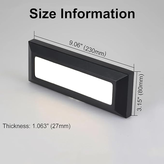 ZONK Outdoor LED Step Lights 110V-240V, 3W 4000K Non-dimmable LED Stair Lights, Waterproof IP65 Retaining Wall Lights for House（Pack of 3