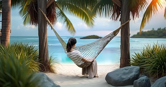 Hammock Hanging Mesh Strong Thick Nylon Rope Hammock Swinging Hammock Seat Travel Hanging Swing Chair
