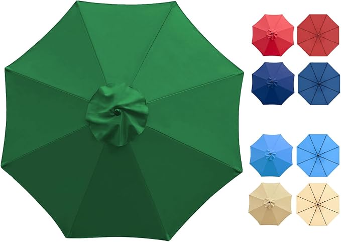 Patio Umbrella 9 ft Replacement Canopy for 8 Rib，Patio Umbrella Replacement Canopy Market Umbrella Top Fit Outdoor Umbrella Canopy（Only the top cover）
