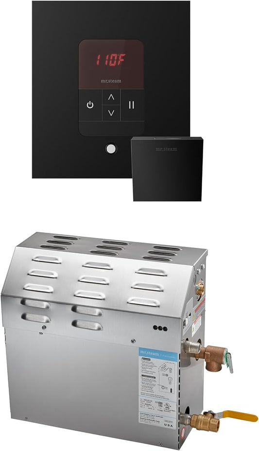 Mr Steam MS 7.5kW (7500W) Steam Shower Generator Package w/square iTempo Control in Matte Black