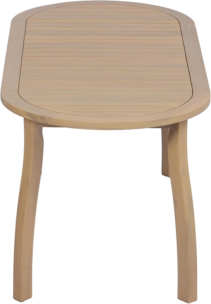 Christopher Knight Home Cascade 70" Outdoor Oval Dining Table, Acacia Wood Patio Dining Table for 4-6 People, Solid Wood Outdoor Table for Patio Deck Garden Backyard Dining, Light Teak