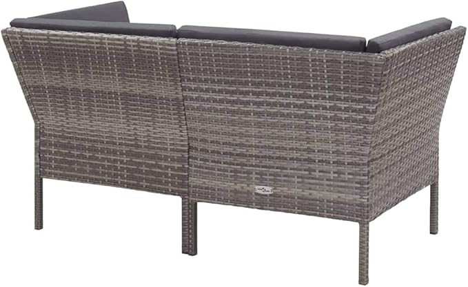 Patio Lounge Set with Cushions,Outdoor Furniture,Outdoor Furniture Sets,Patio Conversation Sets,for Garden,Deck,Backyard,6 Piece Poly Rattan Gray