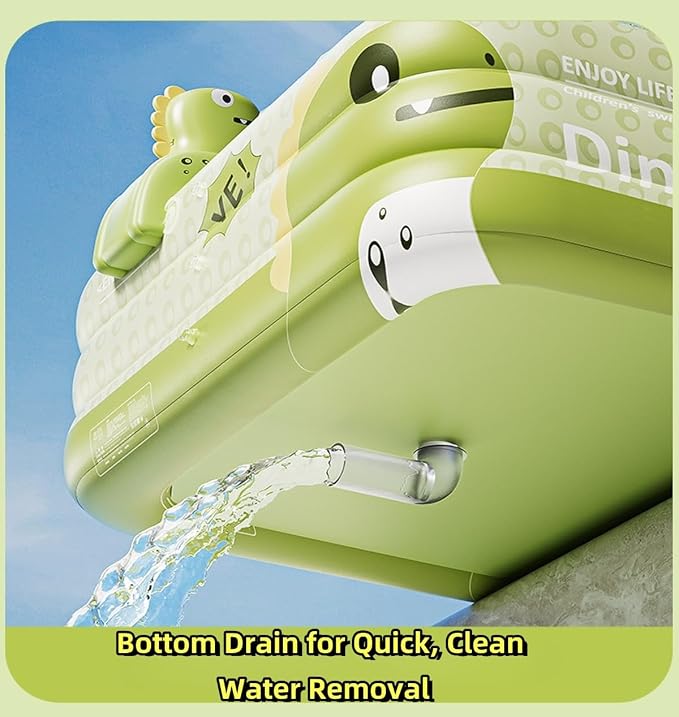Inflatable Swimming Pool with Canopy & Air Pump & Inflatable Water Spray Gun, 118" Swimming Pool for Adults, Large Blow Up Pool Ideal for Family Backyard Garden Party, Outdoor Summer Fun