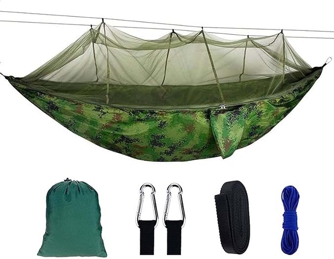 Hammocks for Camping, Portable Hammock for Trees, 2 Person Hammock, Lightweight Hammock with Tree Straps and D-Shape Carabiners, for Outdoor, Indoor