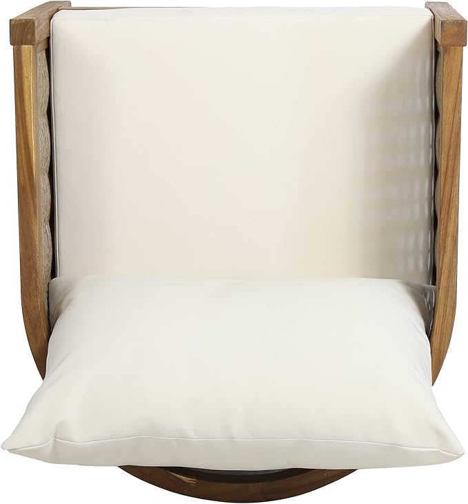 Merax Set of 2 Outdoor Acacia Wood Wicker Club Chair with Cushion,Patio Furniture Conversation Seat for Backyard
