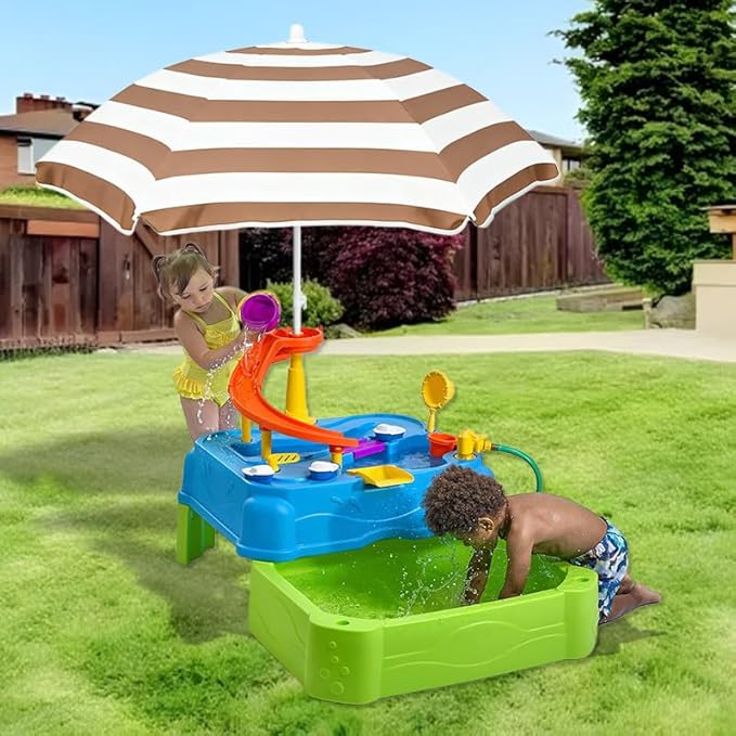 Water Table Umbrella,Kids Beach Umbrella & Picnic Table Shade,Ideal for Sand Play,Camping,Beach Trips,and Garden Fun.Lightweight Yet Durable