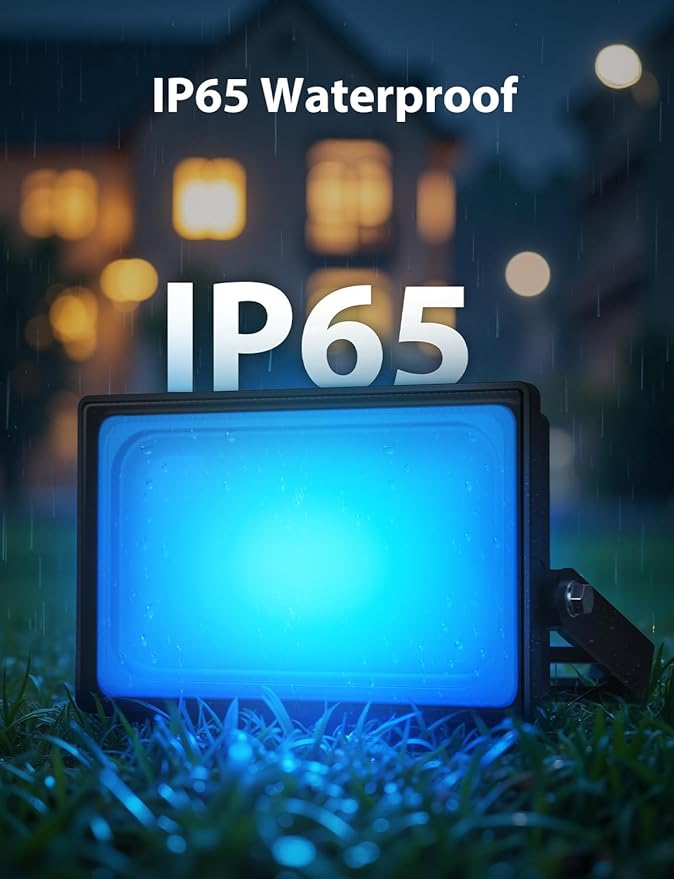 Onforu RGBW Flood Lights Outdoor with Remote, Color Changing LED Landscape Lights, IP65 Waterproof Uplights for Events, Uplighting for Halloween Christmas Garden Yard Party, Wired 4 Pack
