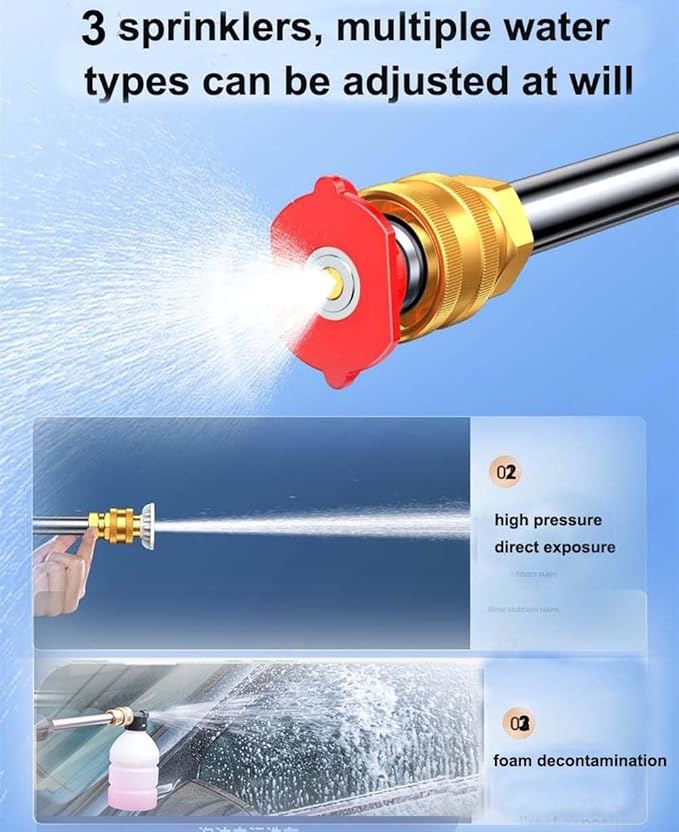 Ebooine Cordless Pressure Washer, 30Bar Pressure Water Spray Gun, 48V Lithium Battery Lasts for 60 Min with Fully Charged, Portable High Pressure Car Washer for Car/Fence/Wall/Deck Cleaning