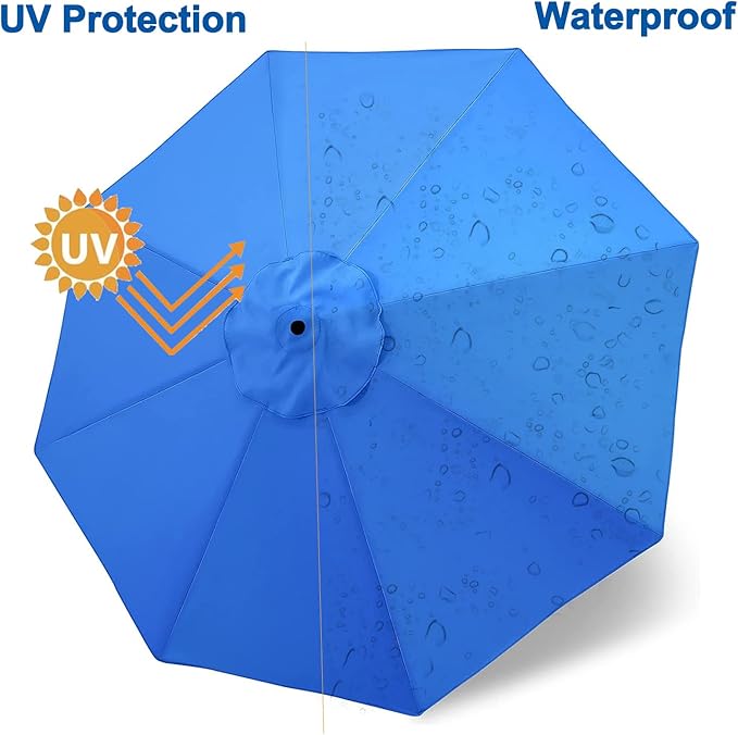 Patio Umbrella 9 ft Replacement Canopy for 8 Rib，Patio Umbrella Replacement Canopy Market Umbrella Top Fit Outdoor Umbrella Canopy（Only the top cover）