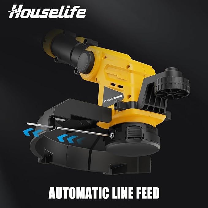 3 in 1 Cordless String Trimmer Compatible with DEWALT 20V MAX Battery(Tool Only), 12" Auto Feed Cordless Weed Eater, Lightweight Electric Weed Wacker & Edger for Lawn, Garden, Yard-Yellow