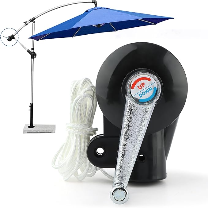 Patio Umbrella Accessories, Heavy Duty Outdoor Umbrella Parts Replacement Adjustable Umbrellas Hand Crank for Picnic Beach Patio Courtyard Balcony