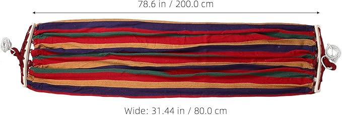 Gadpiparty Canvas Camping Hammock Outdoor Single-Person 200X80Cm Thickened Anti-Tip Fabric with Curved Rod and Duckbill Buckle for Picnic, Beach, and Backyard Relaxation