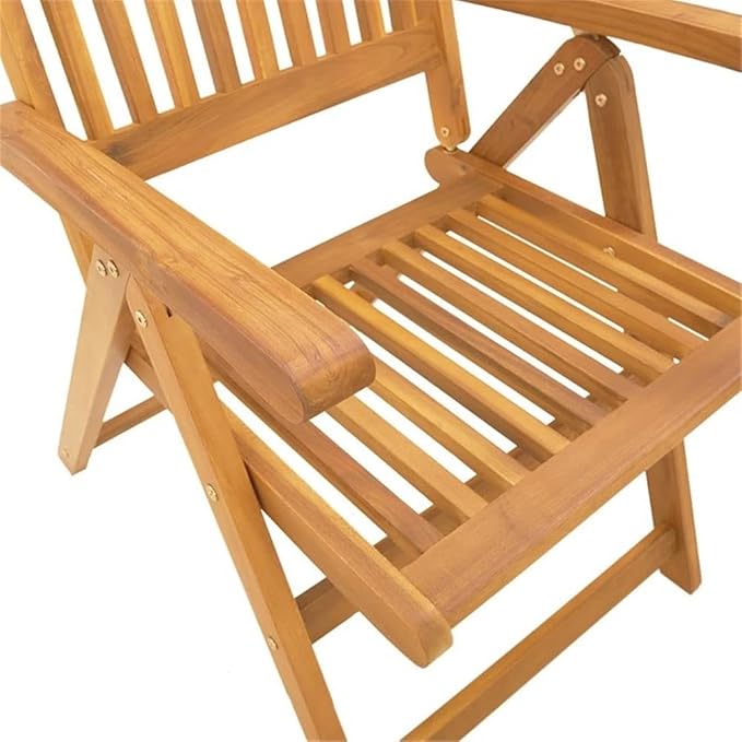 Afuera Living 5 Piece Patio Dining Set, Acacia Wood, Brown Oiled Finish, Folding Chairs, Rectangular 55.1 x 31.5 in Table, Garden or Terrace Outdoor Dining Set for 4 People