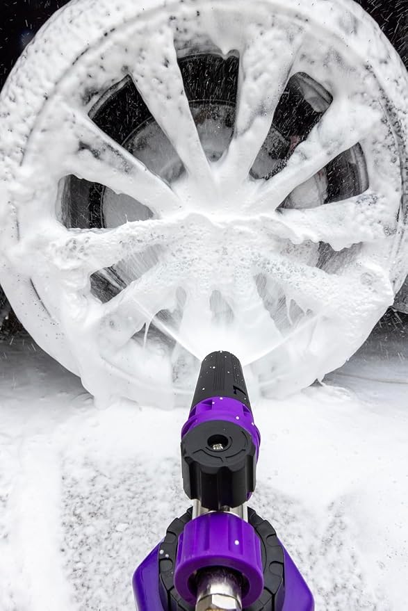 Brug's™ Pro Foam Cannon Clear Edition V2 - Professional Car Wash Foam Gun for Pressure Washer - Adjustable Spray Blaster, 1.1mm Orafice, Wide Neck Bottle, 1/4" Quick Connector - Snow Foam Cannon