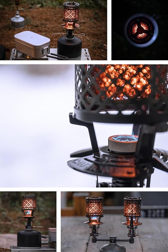 CAMPINGMOON T-HEATER GASWARE Gas Heater Propane Isobutane for Camping Outdoor Collaboration Limited Edition with EVA Case (BKNX-92+Z22)