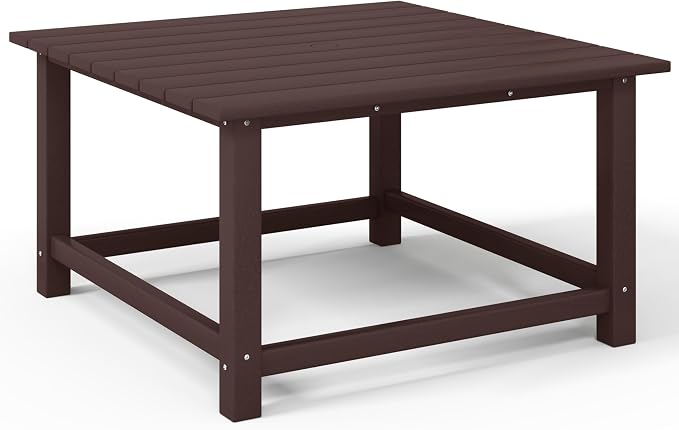 Costaelm Outdoor Kids Table, Toddler Dinner Table Baby Desk Outdoor Childrens Party Tables for Arts & Crafts, Snack Time, Multi-Activity Desk for Ages 2-8 in Classroom/Outside, Dark Brown