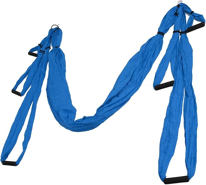 Aerial Yoga Swing Set, Polyester Cotton Yoga Hammock Set, Adjustable Improve Flexibility Yoga Hammock for Physical Exercise (Dark Blue)