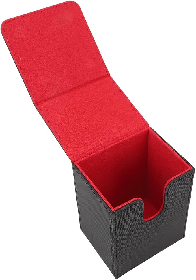 Drfeify PU Leather Card Deck Box, Magnetic Closure Tarot Card Storage Box with Soft Felt Lining for Over 100 Cards, Portable and Elegant (#2)