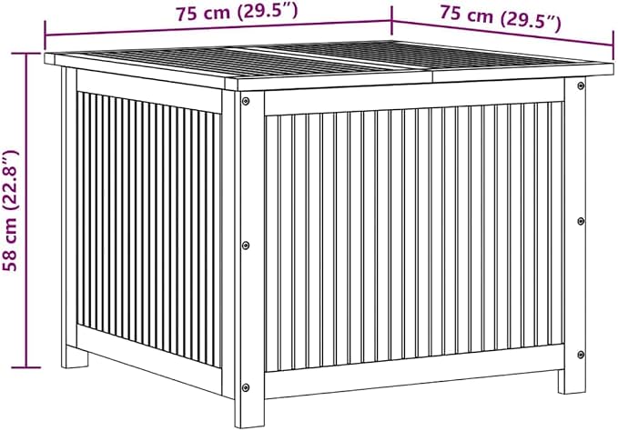 vidaXL Patio Storage Box, Tool Chest, Outdoor Cushion Storage, Patio Furniture, Garden Storage Bench, Blanket Box, Solid Wood Acacia