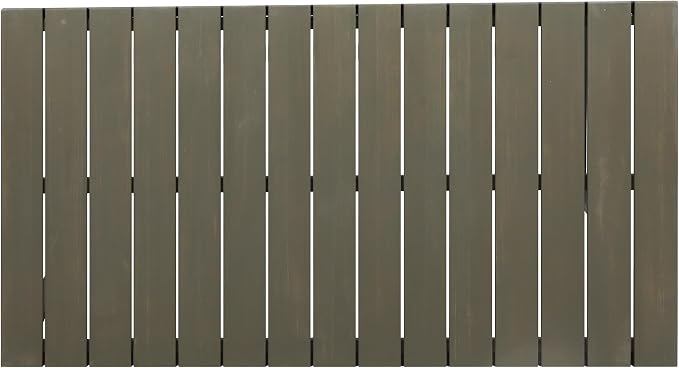 Industrial Acacia Wood Outdoor Bar Table with Metal Frame & Slat Design - Weather-Resistant Patio Furniture for Entertaining (51.25" W x 27.50" D x 40.25" H)