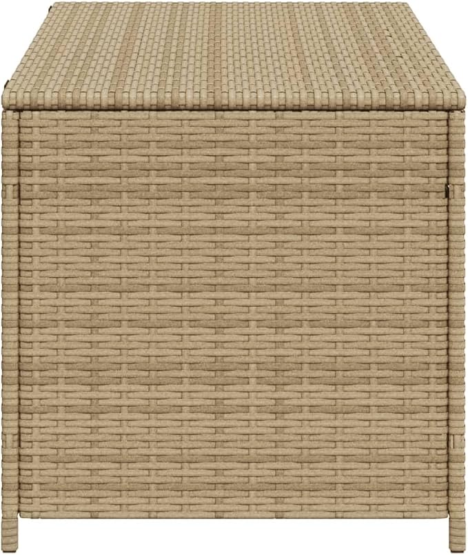 Garden Storage Box Mix Beige 50.2 Gal Poly Rattan Storage Boxes, Outdoor Furniture
