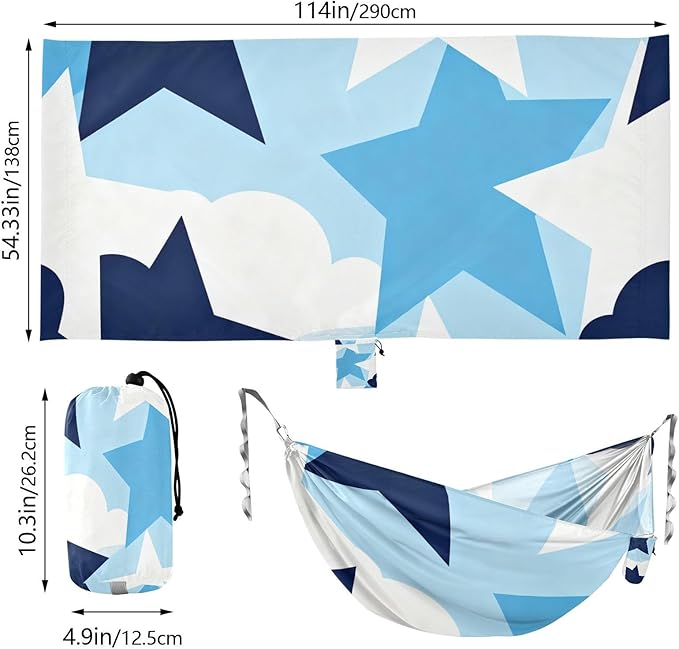 Blue Star Camping Hammocks with Hanging Rope Hammock for Outside Essentials