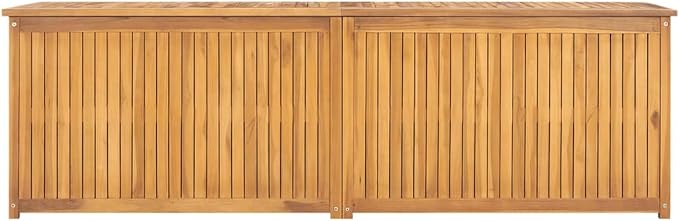 Gecheer Outdoor Storage Box, Natural Teak Wood Deck Box with Waterproof Lining, 68.9 x 19.7 x 21.7 inches, for Patio, Garden, or Balcony