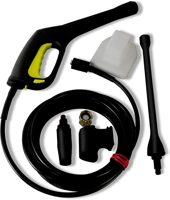Serenelife Electric Pressure Washer - Powerful Heavy Duty 14.5 AMP 1800PSI Rolling Wheels - Car Power Wash Spray Clean Concrete Driveway Car Home - SLPRWAS46