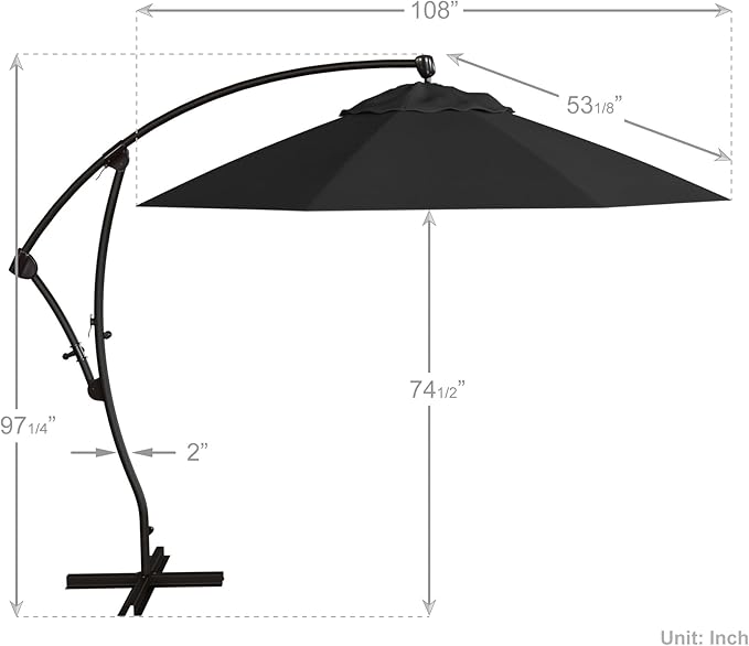 California Umbrella 9-Foot Offset Cantilever Patio Umbrella Infinite Tilt