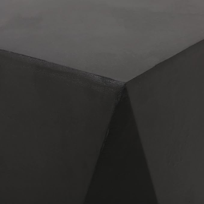 Outdoor Side Table Concrete Side Table Pentagonal End Tables Small Stone Coffee Tables Patio Garden Stool Plant Stand for Porch, Backyard Balcony,Weather Resistant, 16",Black