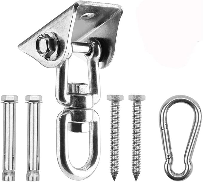 Hammock Hanging Kit, 1000 lb Capacity Heavy Duty 360° Rotate Swing Ultra Durable Hooks for Swing, Chair, Yoga, Multiple Indoor Outdoor Gym