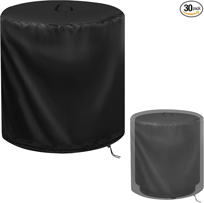 Patio Table Cover for 14.5" Round Side Table, Waterproof Outdoor Round Coffee Table Cover End Table Cover- 15"D x 17"H, Black