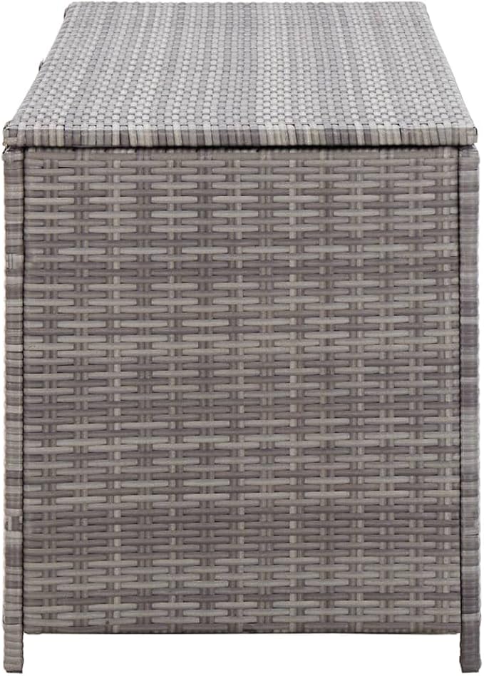 Outdoor storage box Outdoor cushion storage box Garden storage box Suitable for courtyards, terraces, yards, gardens, etc Patio Storage Box Gray 47.2"x19.7"x23.6" Poly Rattan