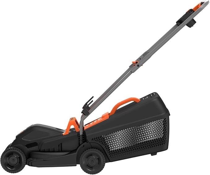 Black+Decker BEMW351 Elektro-Rasenmäher (1.000 W, 32cm Schnittbreite, 3-fach axial Schnitthöhenverstellung, 35l Grasfangbehälter, Ideal für Kleine Gärten), 1000 W, 32 cm