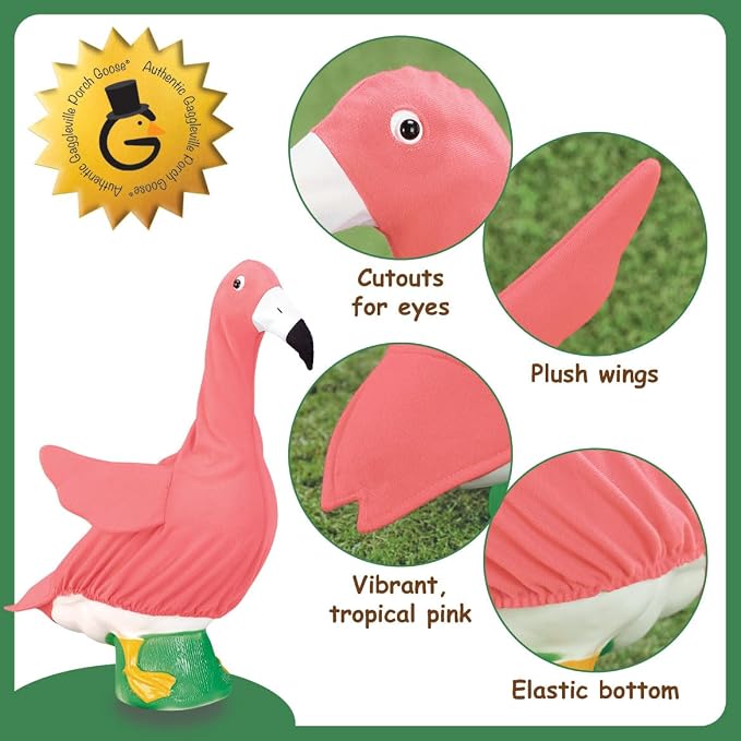 Gaggleville Flamingo Goose Outfit, Fits Large 23" H Statue, by Fox | Valley Traders