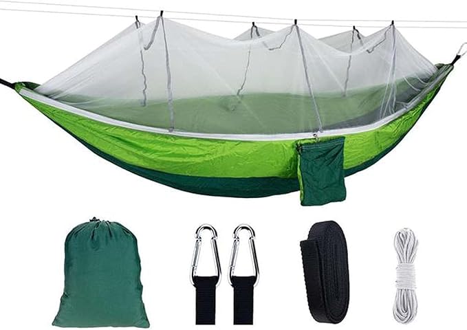 Hammocks for Camping, Portable Hammock for Trees, 2 Person Hammock, Lightweight Hammock with Tree Straps and D-Shape Carabiners, for Outdoor, Indoor
