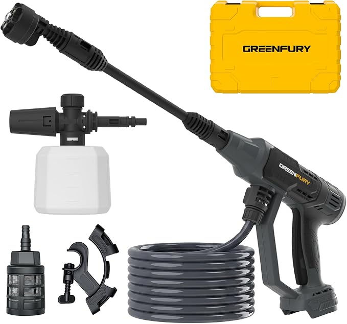 Cordless Portable Washer Compatible with Dewalt 20V MAX Battery (Tool Only) | 2.2 lbs Ultra-Lightweight, 16.4FT Hose, 6-in-1 Nozzle, Ideal for Car, Patio & Fence