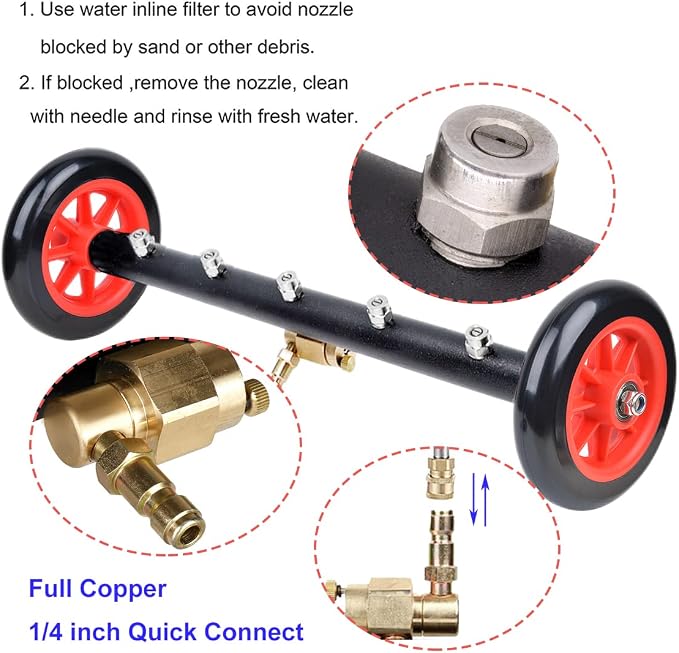 iMeshbean Dual-Function Water Broom Undercarriage Pressure Washer Surface Cleaner 18 inch 4000 PSI Power Washer Underbody Car Washer with 5 Nozzles and 3 Extension Wand (18 INCH)