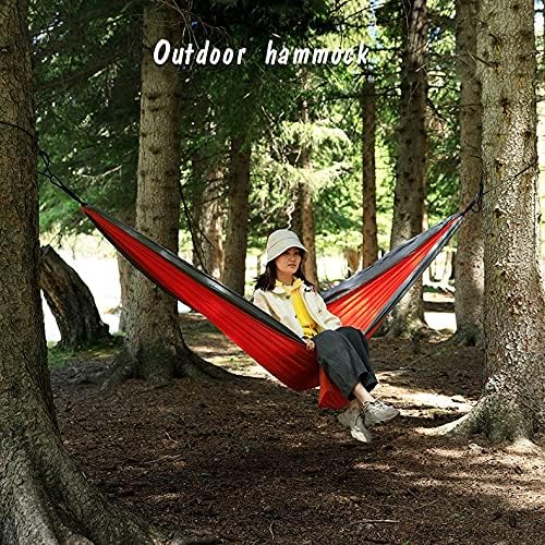Camping Hammock, Camping Hammock 270 x 140 cm Portable Hammock with Straps and Carabiner, Lightweight Parachute Hammocks Camping Accessories(Blue)