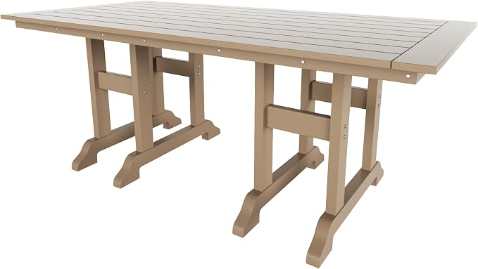 WestinTrends Malibu 71" Outdoor Patio Dining Table, Weathered Wood