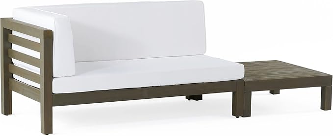 Christopher Knight Home Oana Patio Conversation Sets, Gray + White