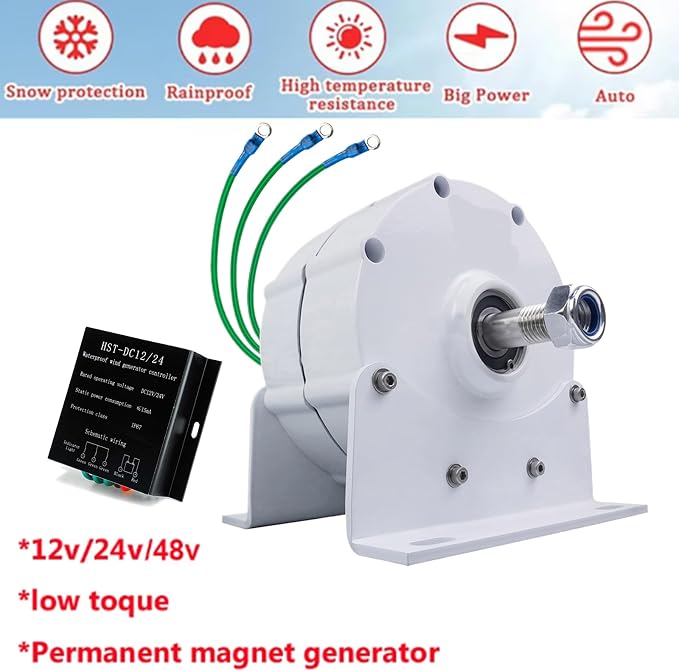 12v, 12000W 12V-220V Gearless Permanent Magnet Generator with Base 3 Phase AC Output Low RPM Free Energy Power Generator for Hydraulic/Wind Power