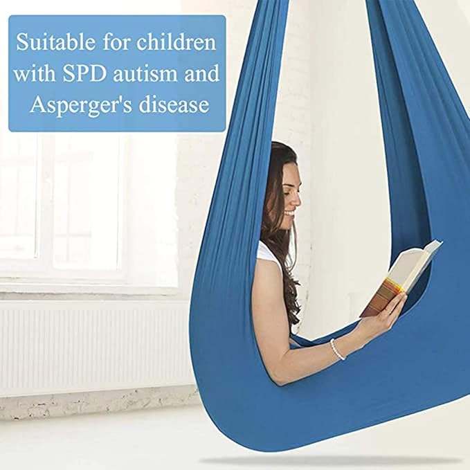 Adjustable Indoor Swing Therapy Sensory Snuggle Cuddle Hammock for Kids Child and Teens with Special Needs Autism ADHD ADD (Color : Orange, Size : 150 x 280 cm)