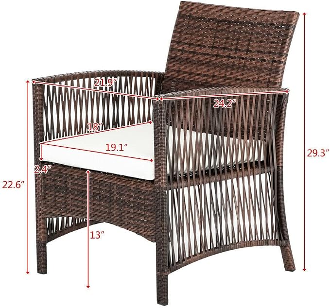 4PC Patio Furniture Set Sectional Wicker Sofa Chaise Lounge Rattan Chair Outdoor Sofa Covers Sectional Sofa
